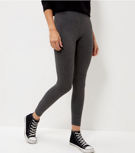 2 Pack Dark Grey and Black Leggings | New Look