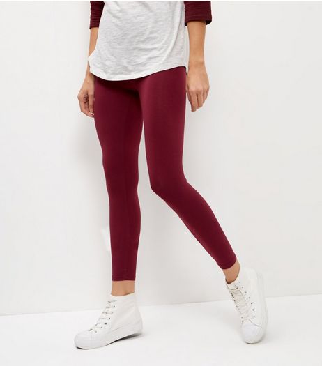 2 Pack Dark Grey and Burgundy Leggings | New Look