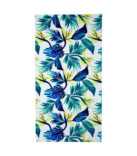 Yellow Tropical Print Towel | New Look
