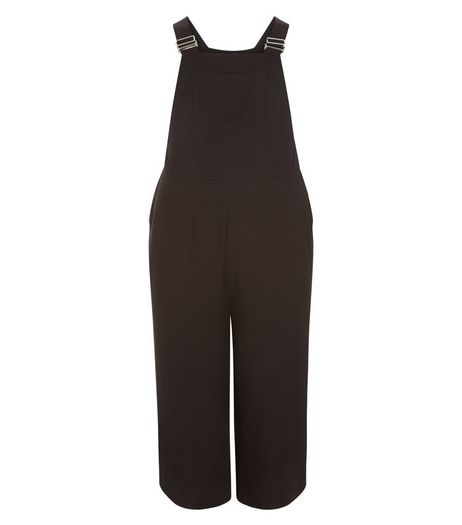Curves Black Pinafore Jumpsuit | New Look