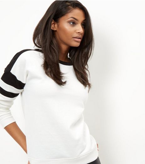 White Colour Block Sweater | New Look