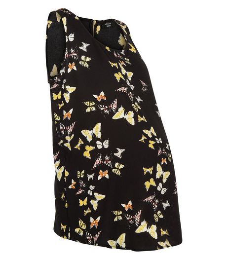 Maternity Black Butterfly Print Vest | New Look