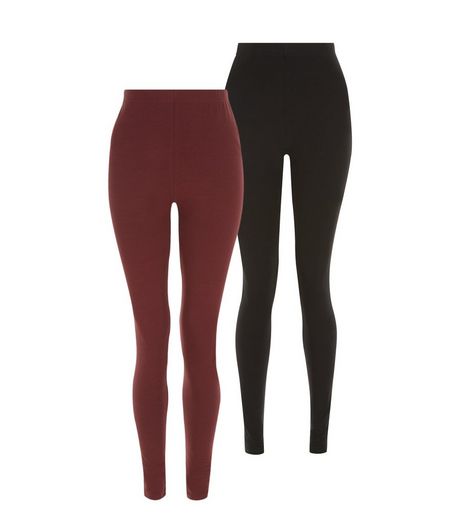 Tall 2 Pack Red and Black Leggings | New Look