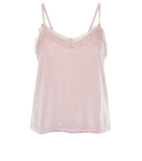 Mink Velvet Lace Trim Cami | New Look