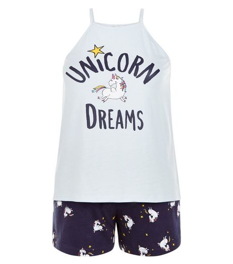 Teens Blue Unicorn Dreams Pyjama Set | New Look