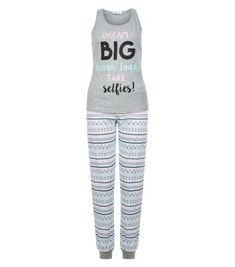 Teens Grey Dream Big Pyjama Set | New Look