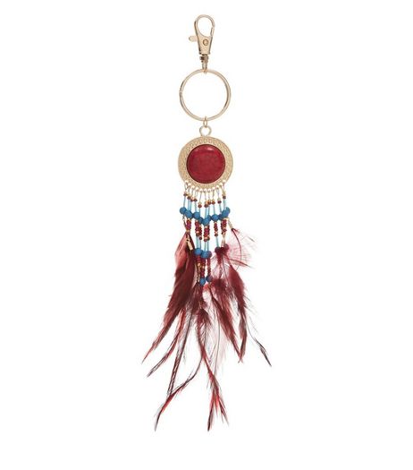 Dark Red Dreamcatcher Keyring | New Look