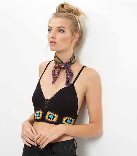 Blue Floral Print Bandana | New Look