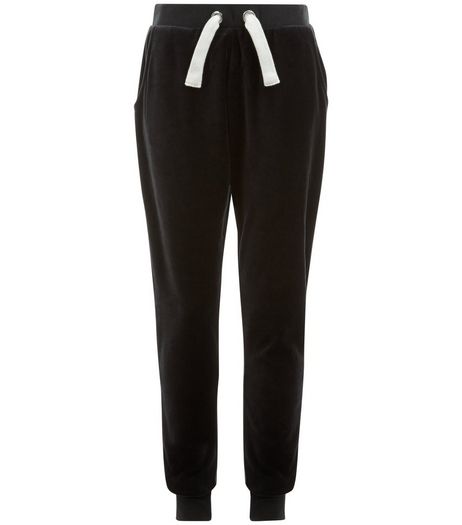 Teens Black Velvet Joggers | New Look
