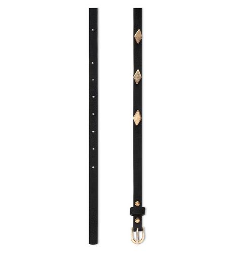 Black Diamond Stud Skinny Belt | New Look