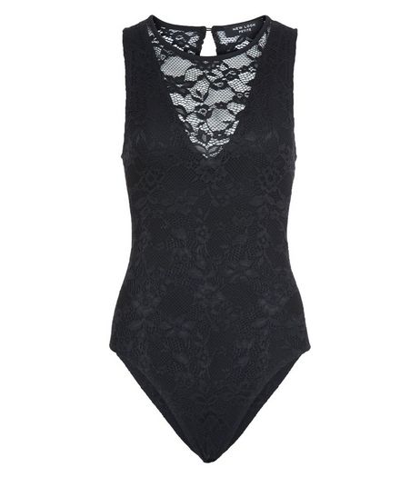Petite Black Lace Bodysuit | New Look