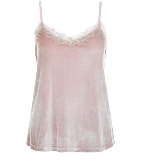 Tall Mink Velvet Lace Trim Cami | New Look