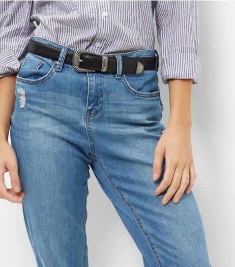 Black Western Buckle Belt | New Look
