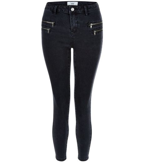 Petite Black Zip Pocket Skinny Jeans | New Look