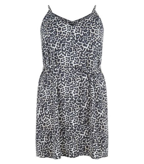 Curves Black Animal Print Slip Dress | New Look