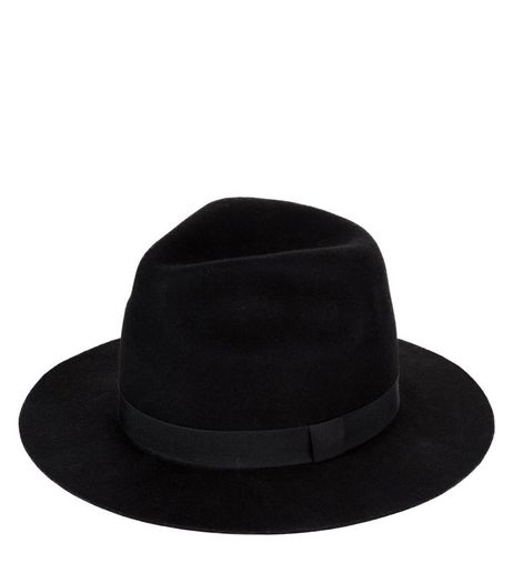 Black High Crown Fedora | New Look