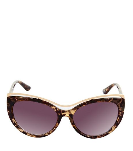 Brown Tortoiseshell Print Cat Eye Sunglasses | New Look