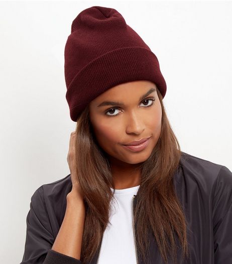 Burgundy Beanie Hat | New Look