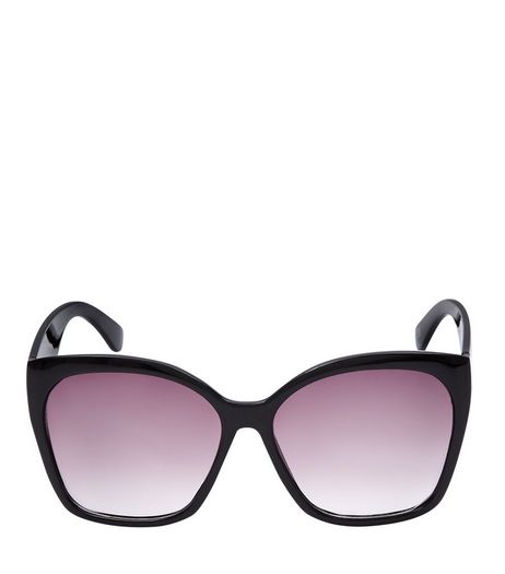 Black Oversized Rectangle Sunglasses | New Look