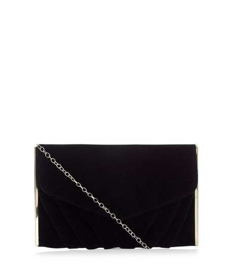 Black Velvet Clutch | New Look