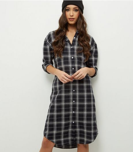 Blue Vanilla Black Check Shirt Dress | New Look