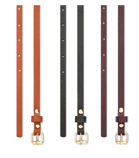 3 Pack Orange Black and Burgundy Belts | New Look