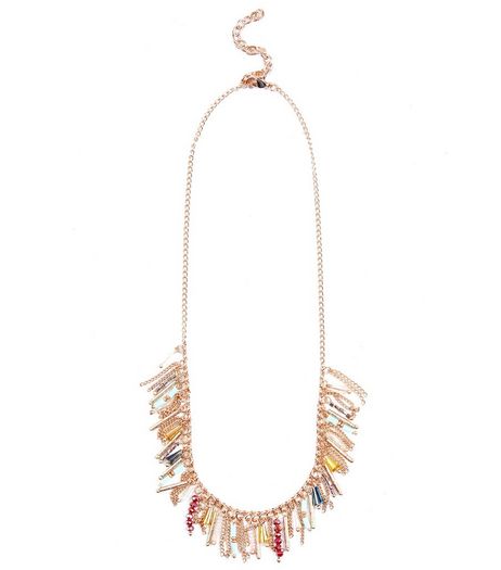 Gold Beaded Drop Anklet | New Look