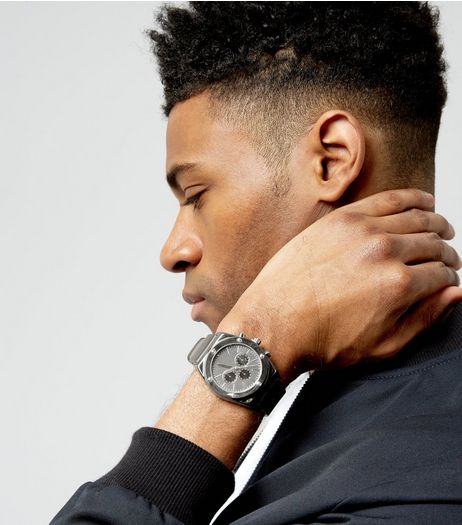 Black Leather-Look Strap Watch | New Look