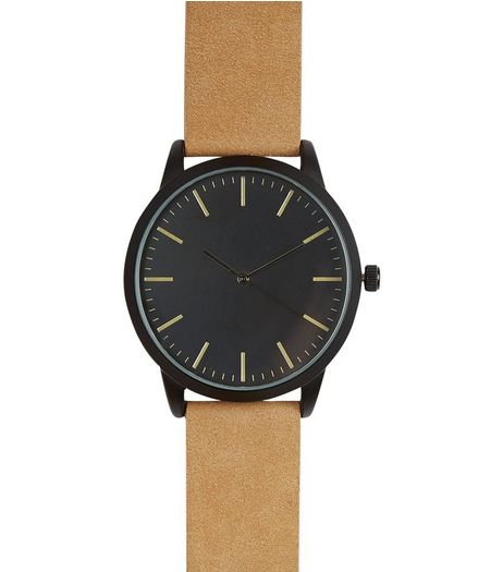 Camel Suede Strap Watch | New Look