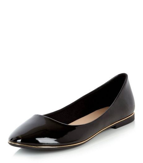 Black Patent Ballet Pumps | New Look