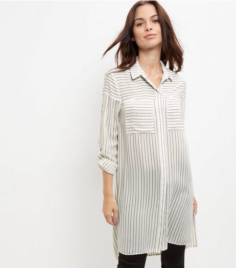 White Stripe Longline Shirt | New Look