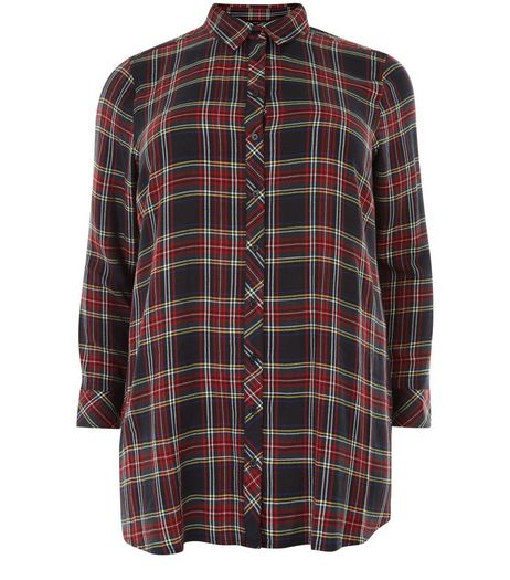 Curves Black Check Long Sleeve Shirt | New Look