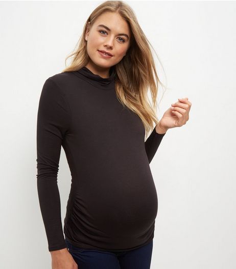 Maternity Black Turtle Neck Long Sleeve Top | New Look