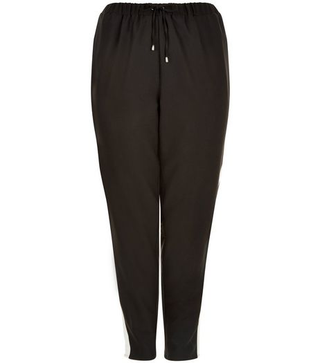Curves Black Contrast Panel Joggers | New Look