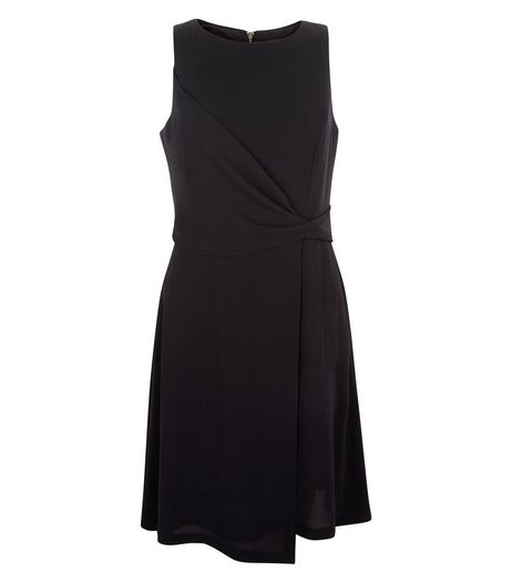 Black Knot Front Drape Dress | New Look