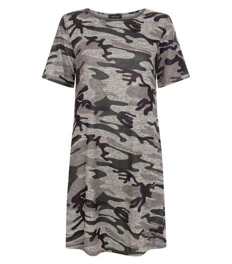 Green Camo Print Tunic Dress | New Look