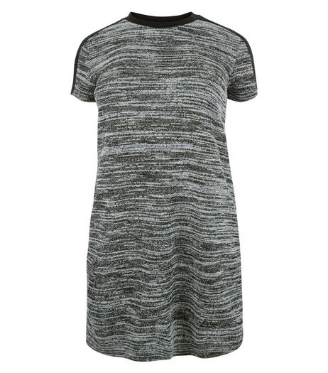 Curves Black Contrast Panel Tunic Dress | New Look