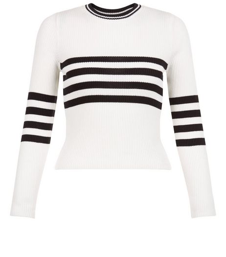 Teens Cream Stripe Ribbed Jumper | New Look