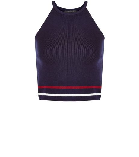 Teens Navy Stripe Trim Cami | New Look