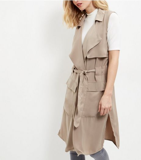 Anita and Green Mink Sleeveless Trench Coat | New Look