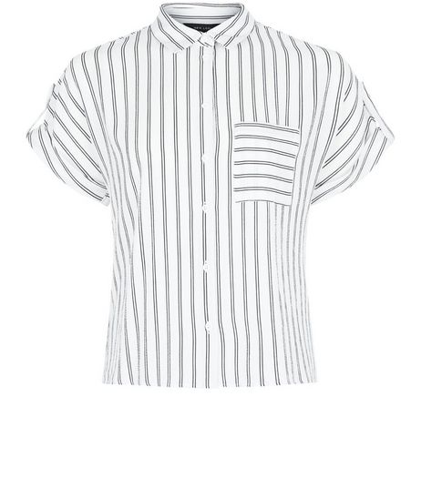 White Stripe Short Sleeve Crop Shirt | New Look