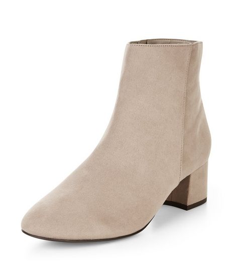 Wide Fit Light Brown Suedette Block Heels | New Look