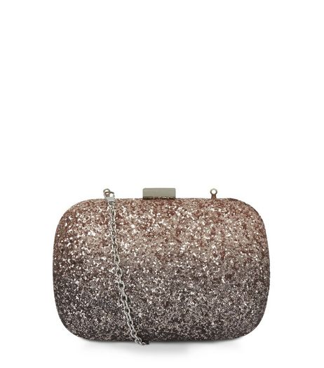 Bronze Glitter Box Shoulder Bag | New Look