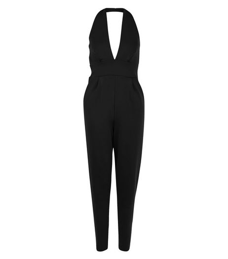 Blue Vanilla Black Halter Neck Jumpsuit | New Look