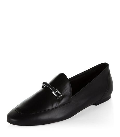 Black Premium Leather Loafers | New Look