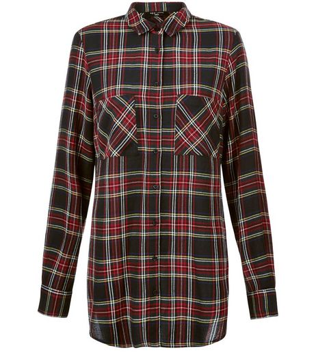 Tall Black Tartan Check Long Sleeve Shirt | New Look