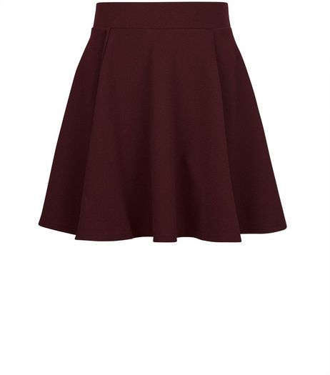 Teens Burgundy Skater Skirt | New Look