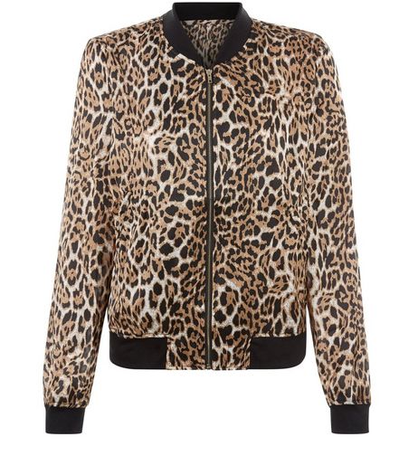 Brown Animal Print Bomber Jacket | New Look