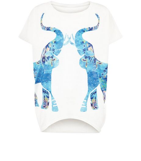 Blue Vanilla Blue Elephant Print Top | New Look