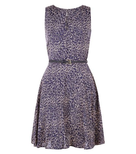 Apricot Navy Abstract Print Sleeveless Skater Dress | New Look